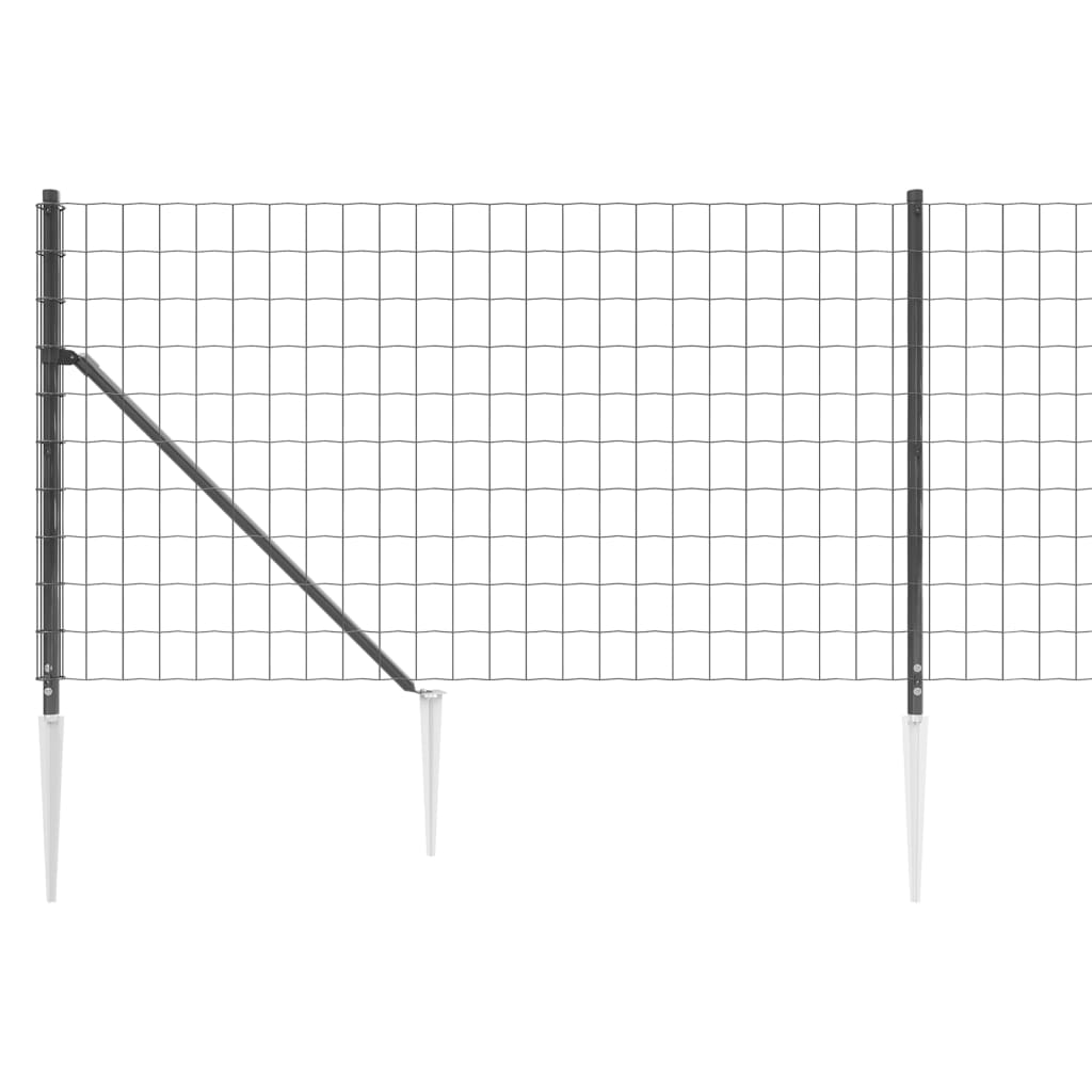 vidaXL Stängsel med markspett antracit 1x10 m