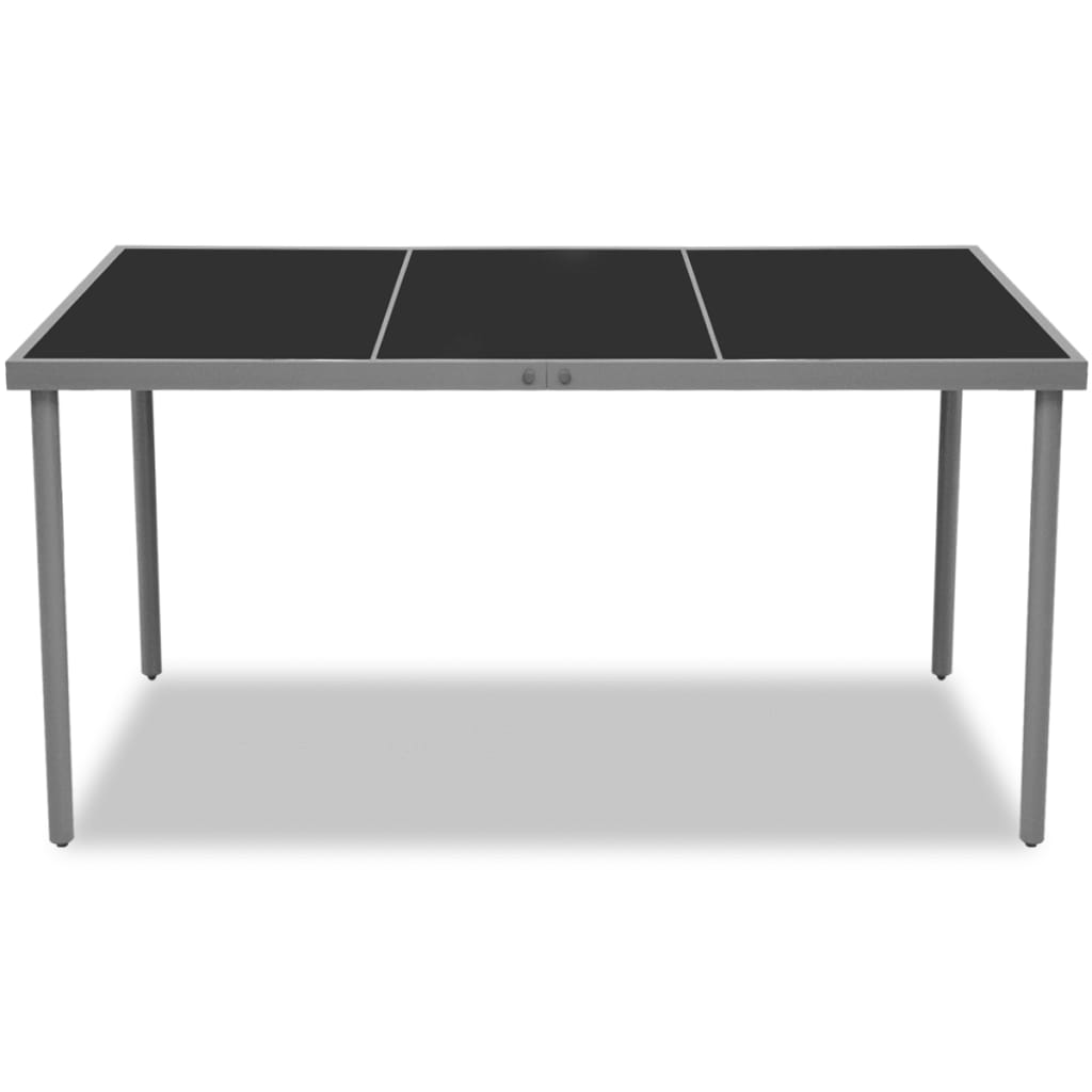 vidaXL Trädgårdsbord 150x90x74 cm svart stål
