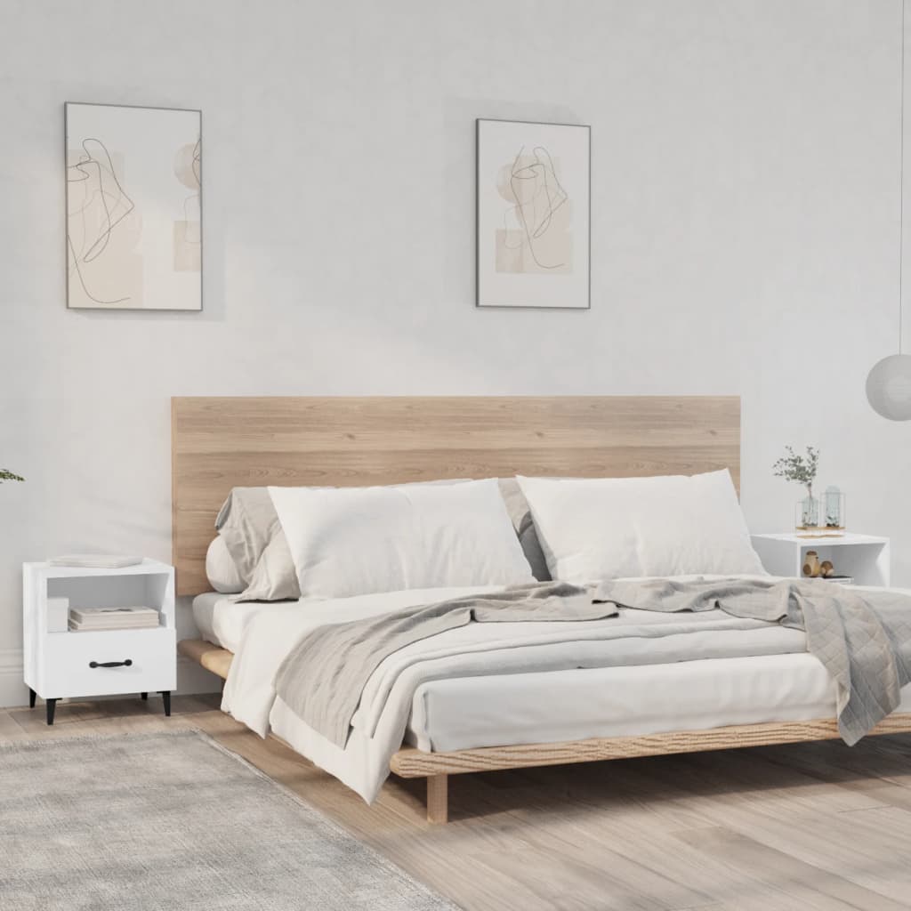 vidaXL Sängbord 2 st vit konstruerat trä