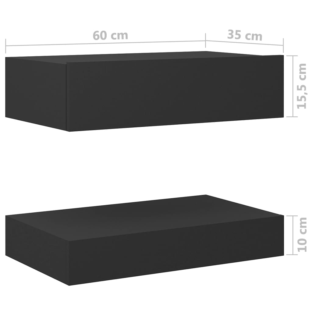 vidaXL Sängbord grå 60x35 cm konstruerat trä