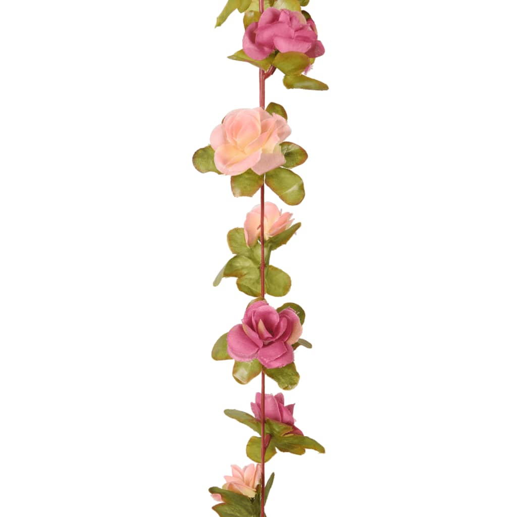vidaXL Konstgjorda girlanger 3 st rosenröd 250 cm