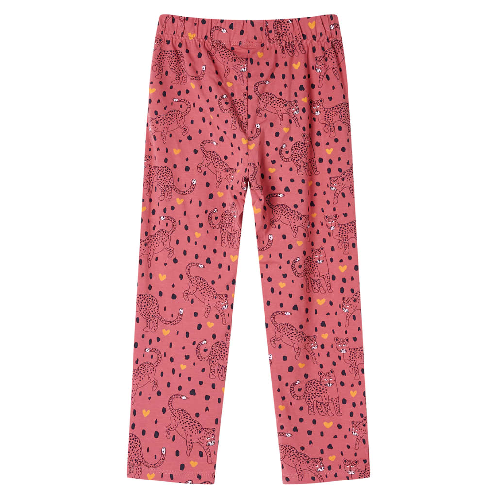 Pyjamas med långa ärmar för barn gammelrosa 92