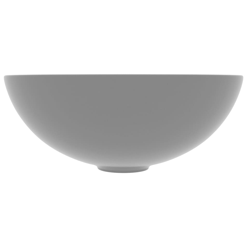 vidaXL Handfat keramik ljusgrå rund