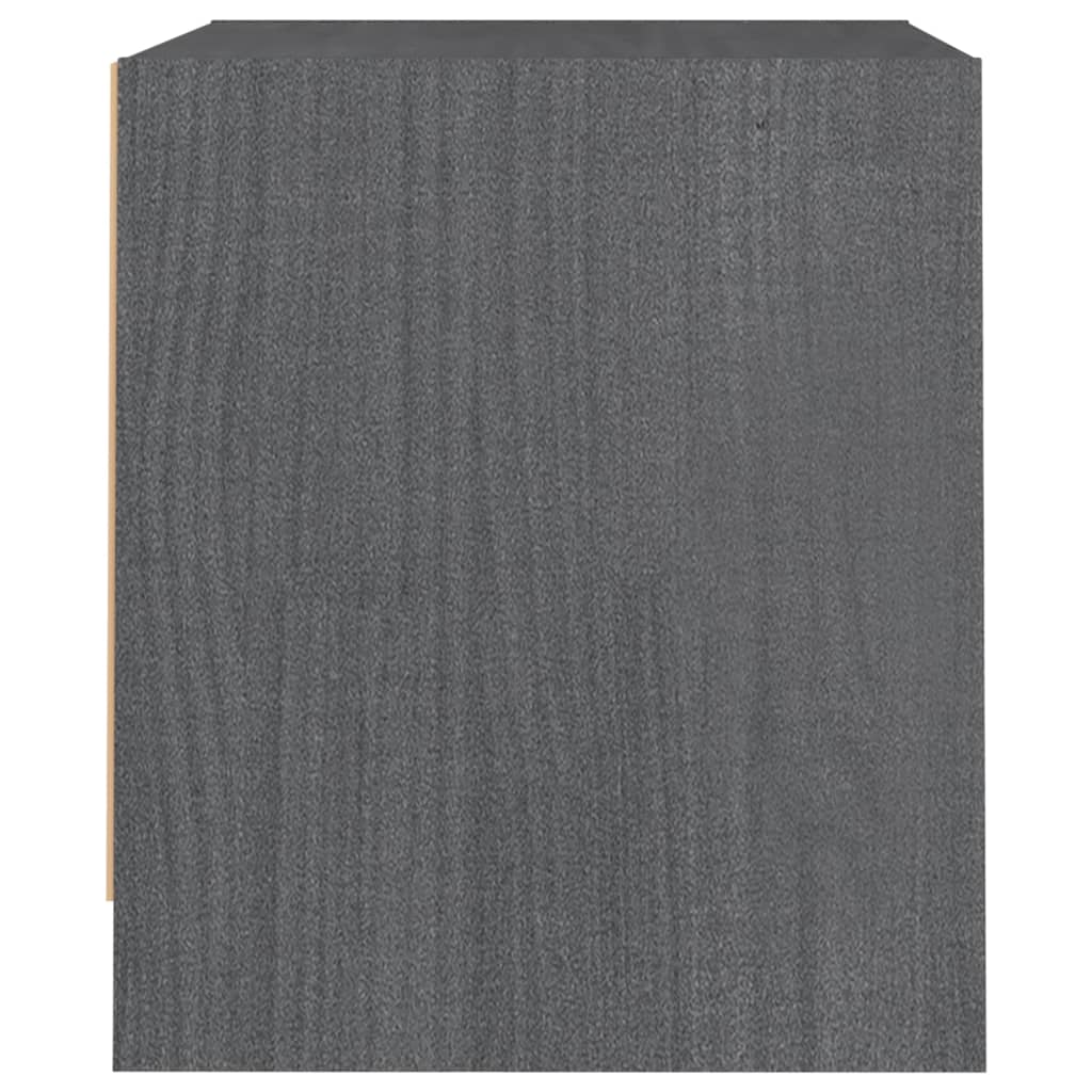 vidaXL Sängbord 2 st grå 40x30,5x35,5 cm massiv furu
