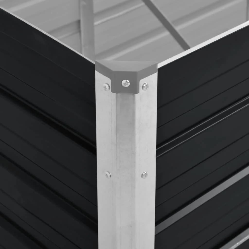 vidaXL Odlingslåda upphöjd antracit 240x80x45 cm galvaniserat stål