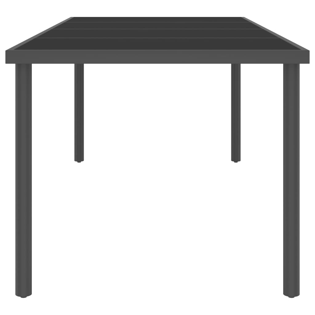vidaXL Matbord för trädgården antracit 220x90x75 cm stål och glas