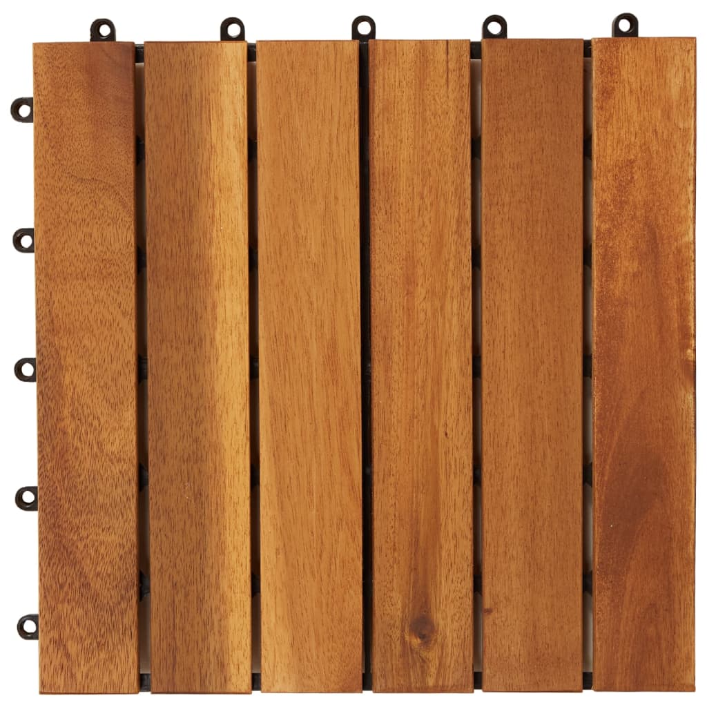 Balkongplattor av Akaciaträ (Vertikalt mönster) 30 x 30 cm 10 st