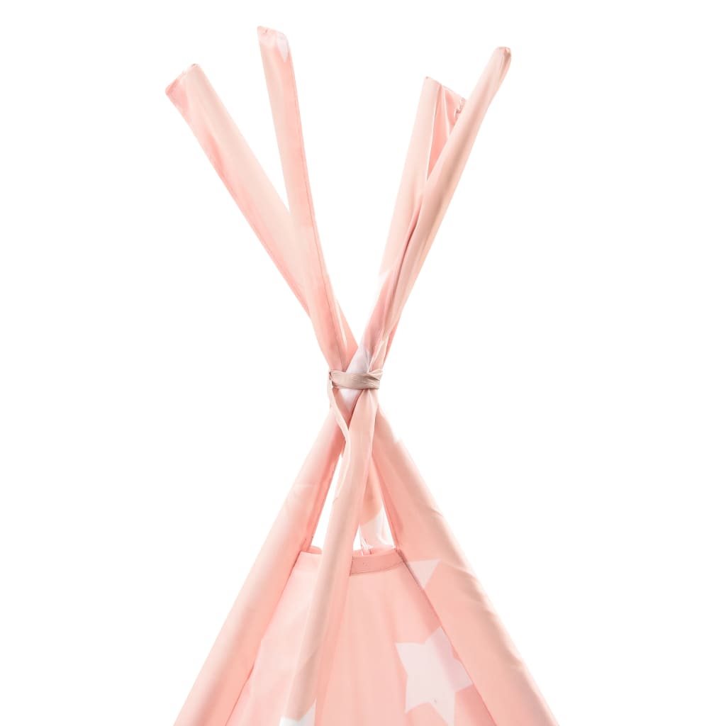 vidaXL Tipitält för barn polyester med väska rosa 115x115x160 cm