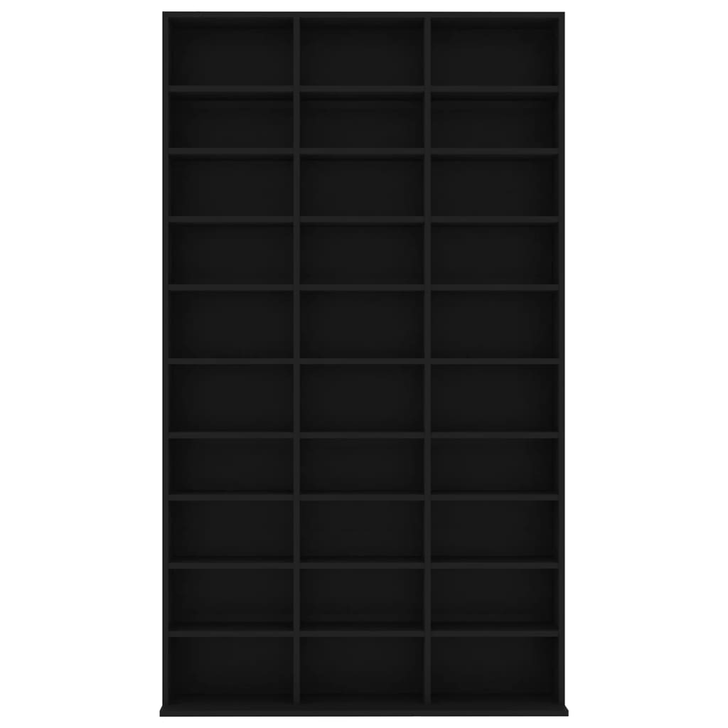 vidaXL CD-hylla svart 102x16x177,5 cm konstruerat trä