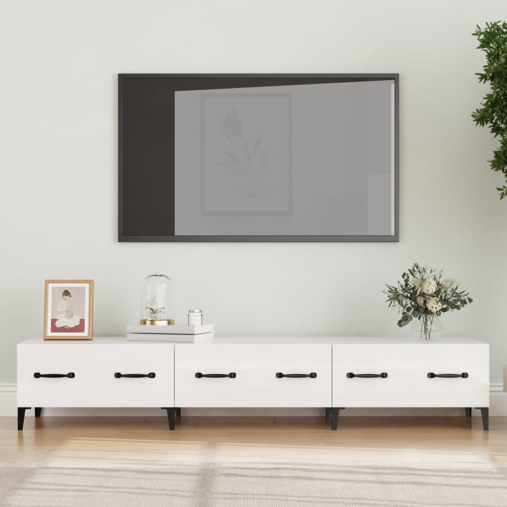 vidaXL TV-skåp vit högglans 150x34,5x30 cm konstruerat trä