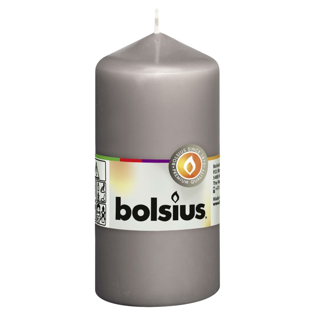 Bolsius Blockljus 10 st 120x58 mm varm grå
