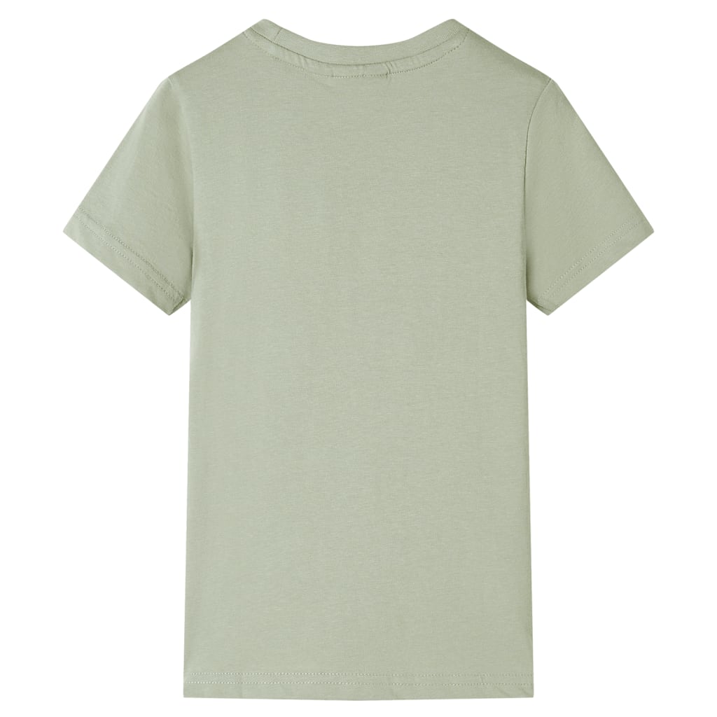 T-shirt med korta ärmar för barn ljus khaki 128