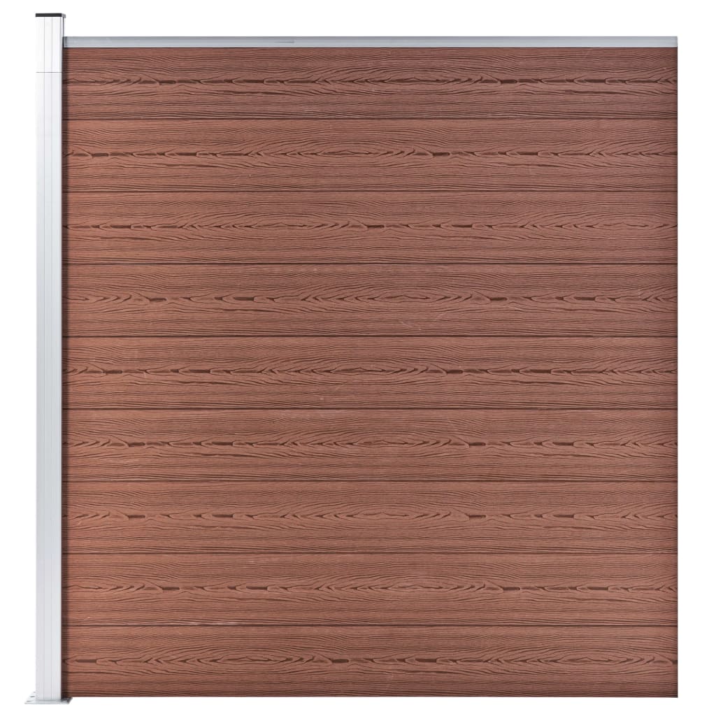 vidaXL WPC-staketpanel 7 fyrkantig + 1 vinklad 1311x186 cm brun