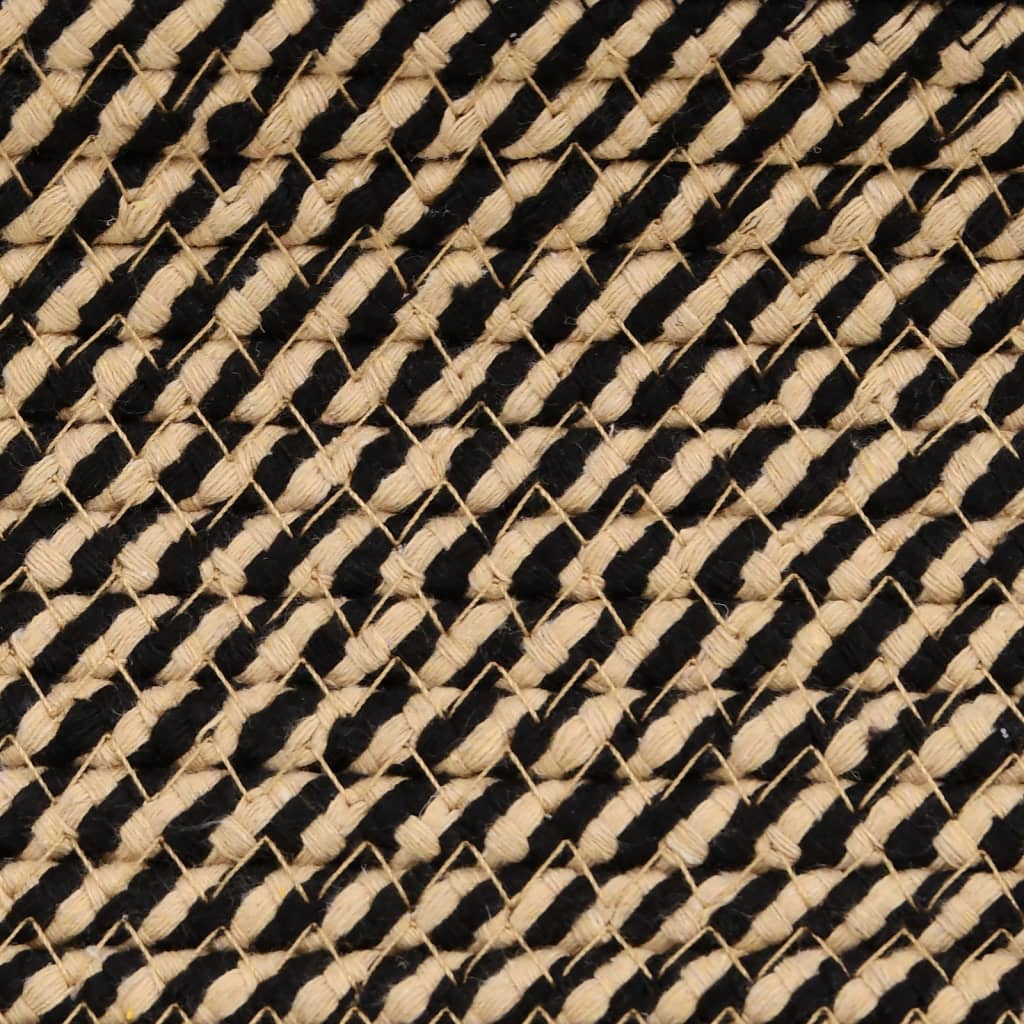 vidaXL Förvaringskorg med lock svart och beige Ø37x50 cm bomull