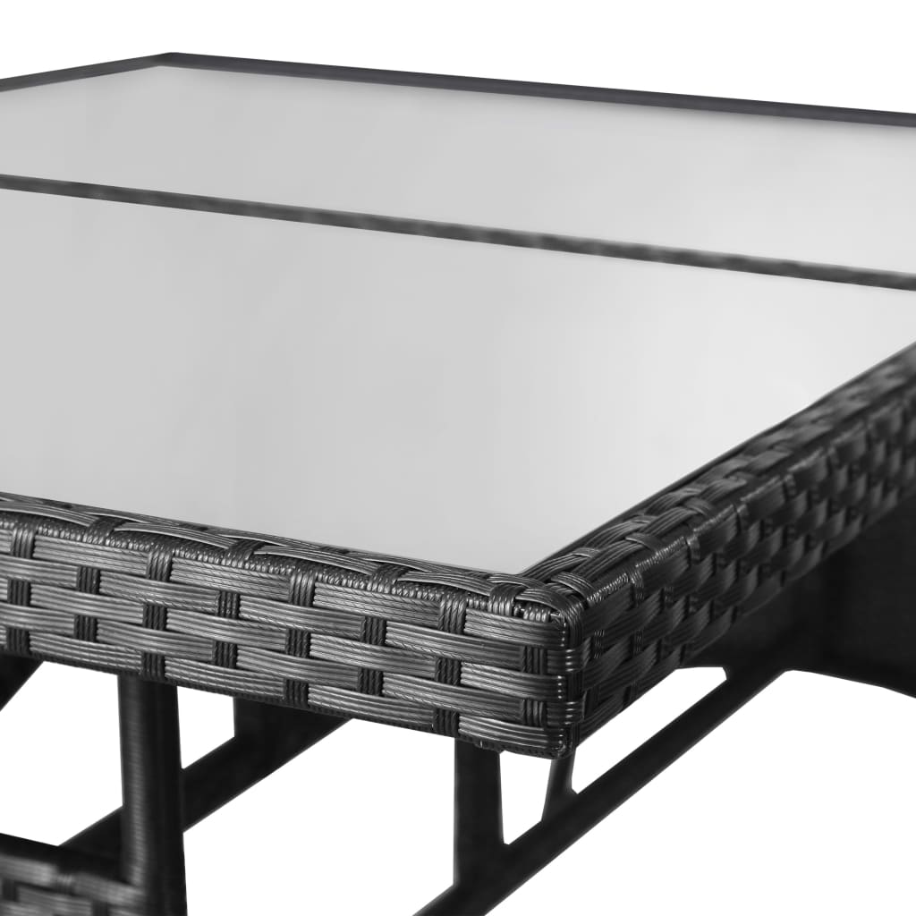 vidaXL Trädgårdsbord svart 140x80x74 cm konstrotting