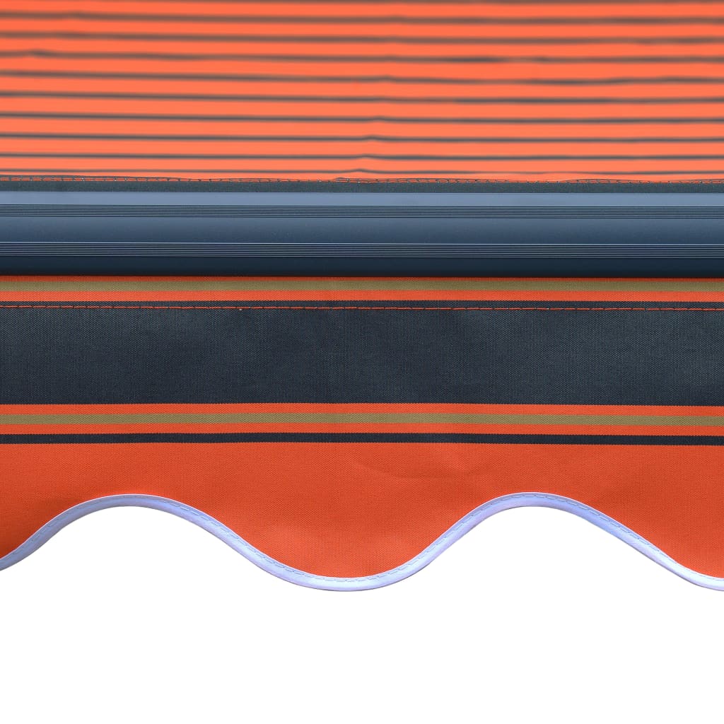 vidaXL Markis manuellt infällbar med LED 400x300 cm orange och brun