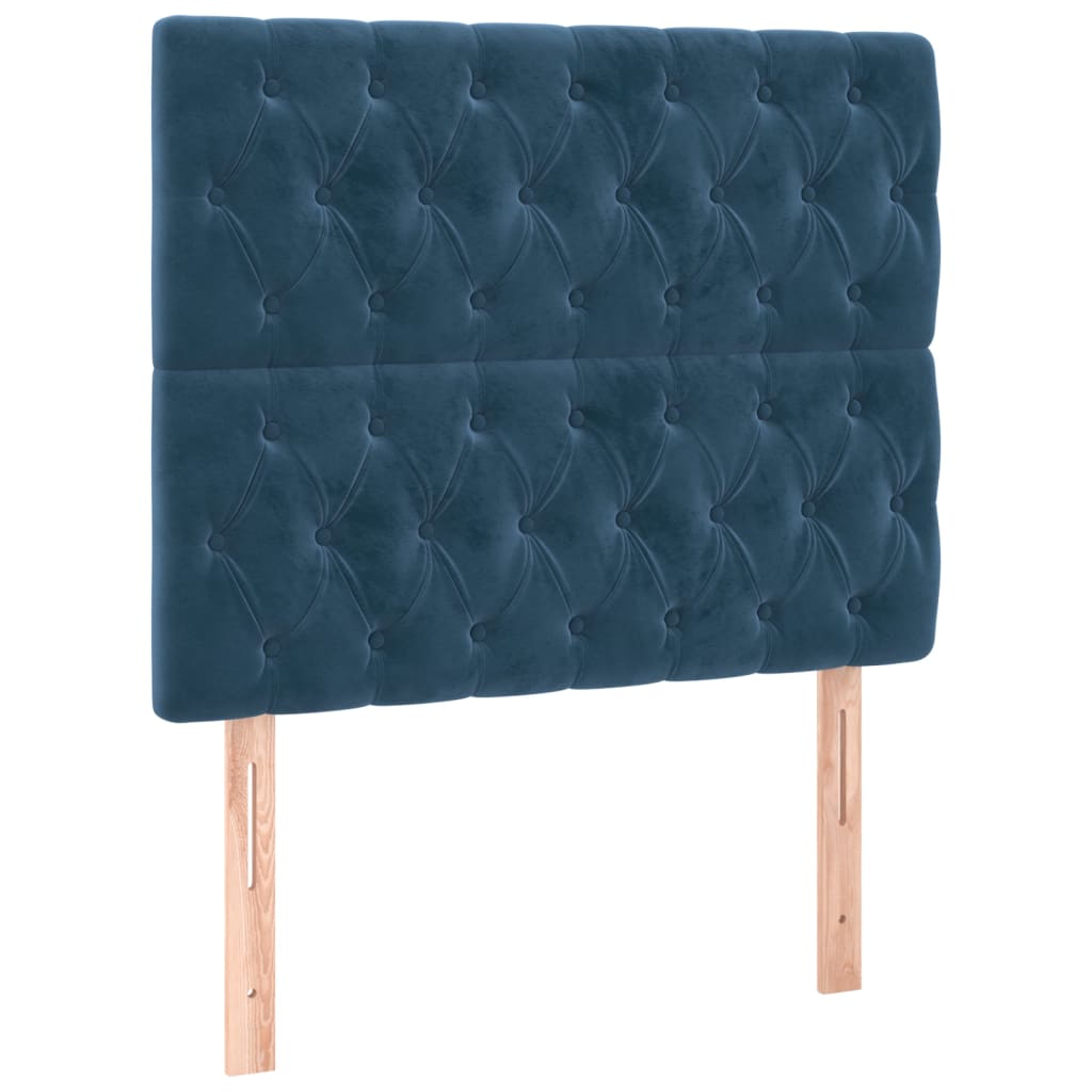 vidaXL Ramsäng med madrass mörkblå 100x200 cm sammet