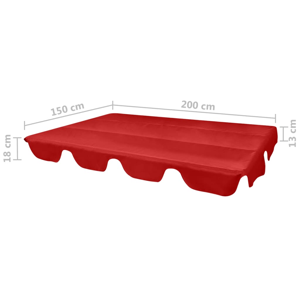 vidaXL Reservtak för hammock röd 226x186 cm