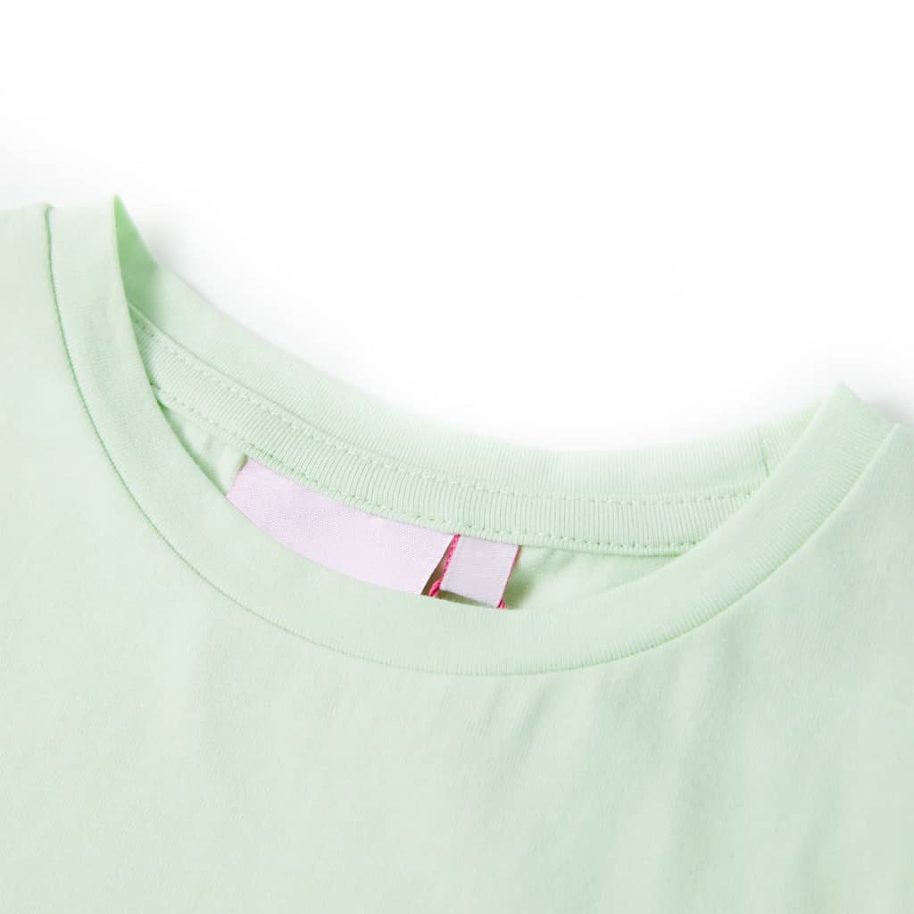 T-shirt med formade ärmar för barn mjuk grön 116