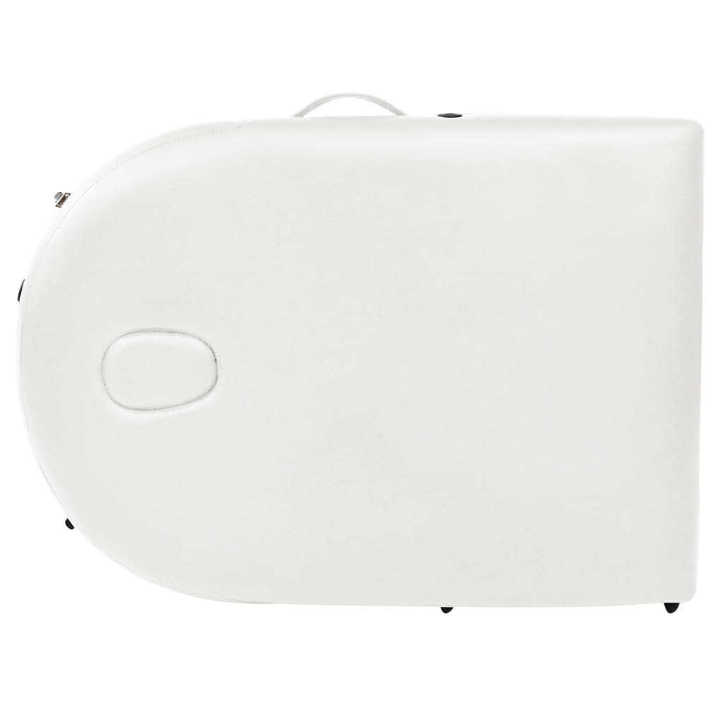 vidaXL Hopfällbar massagebänk 4 cm tjock med 2 bolster oval vit