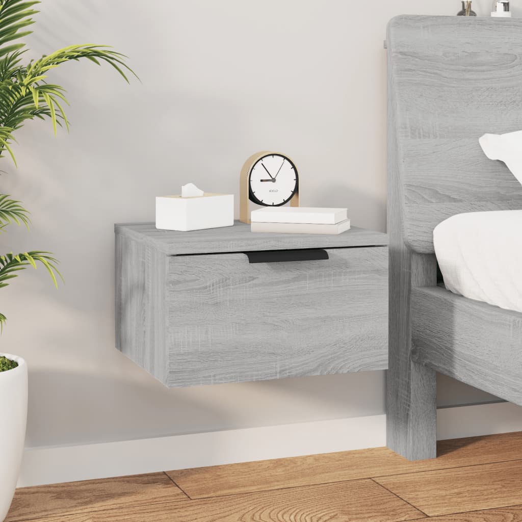 vidaXL Väggmonterade sängbord 2 st grå sonoma 34x30x20 cm