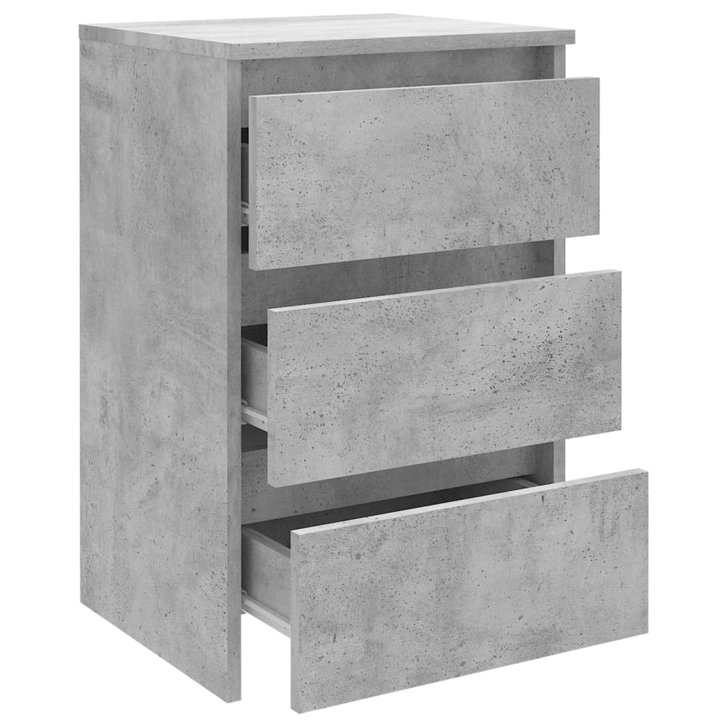 vidaXL Sängbord 2 st betonggrå 40x35x62,5 cm konstruerat trä