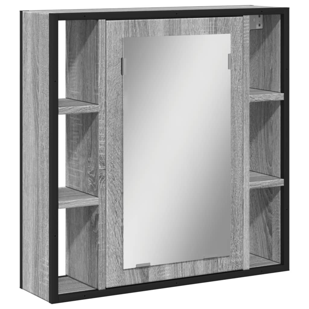 vidaXL Spegelskåp för badrum Grå Sonoma 60x16x60 cm konstruerat trä