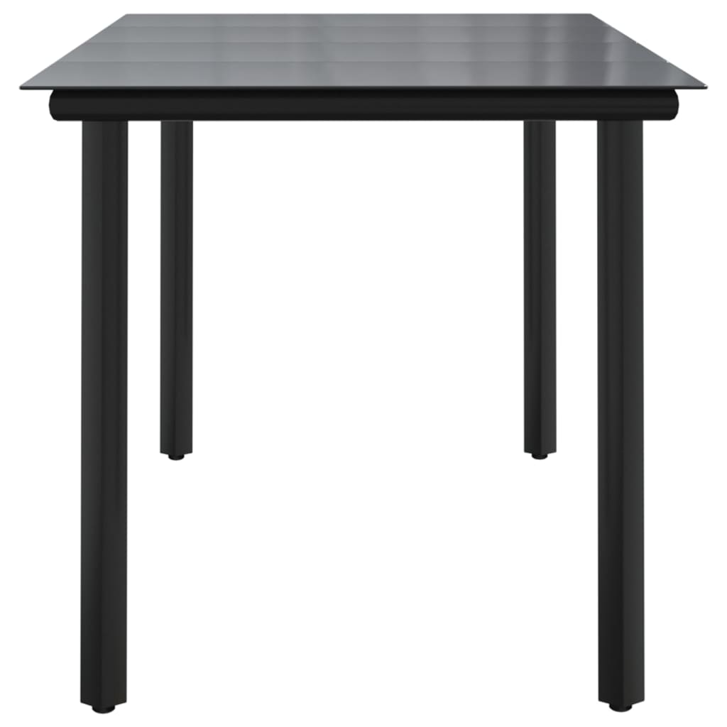 vidaXL Trädgårdsbord svart 160x80x74 cm härdat glas