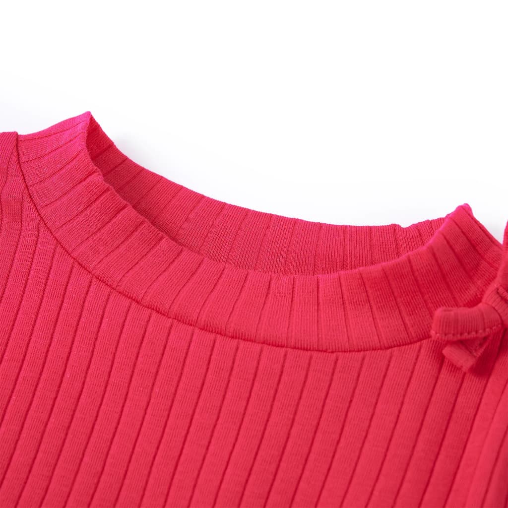 T-shirt med långa ärmar för barn stark rosa 92