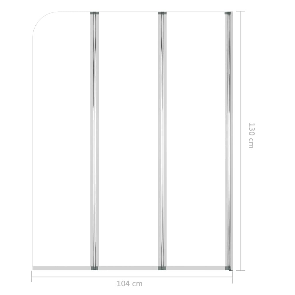 vidaXL Badkarsvägg 2 st 104x130 cm härdat glas transparent