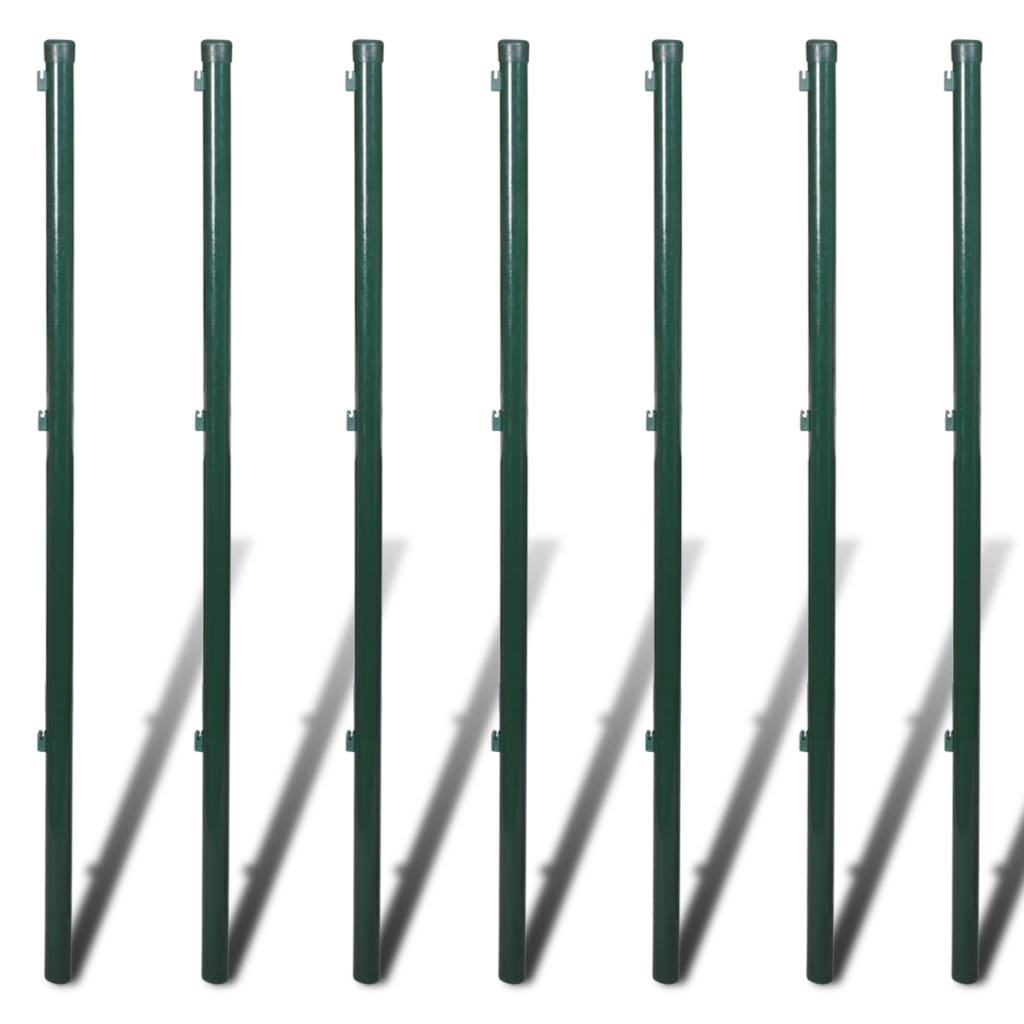 vidaXL Gunnebostängsel med stolpar stål 0,8x15 m grön
