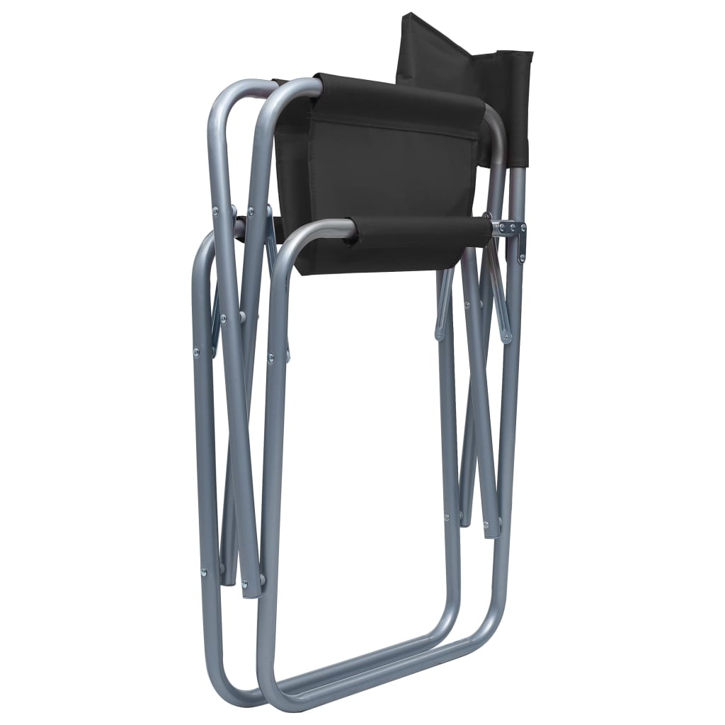 vidaXL Regissörsstol 2 st stål svart