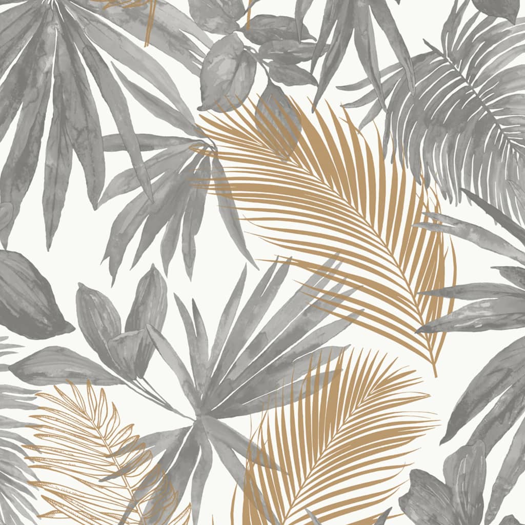 DUTCH WALLCOVERINGS Tapet palmer grå och beige