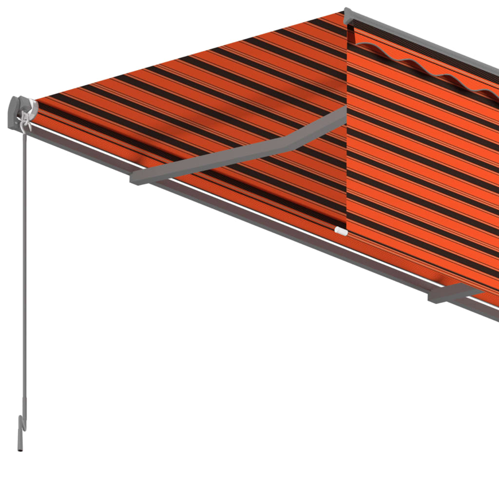 vidaXL Automatiserad markis med rullgardin 6x3m orange/brun