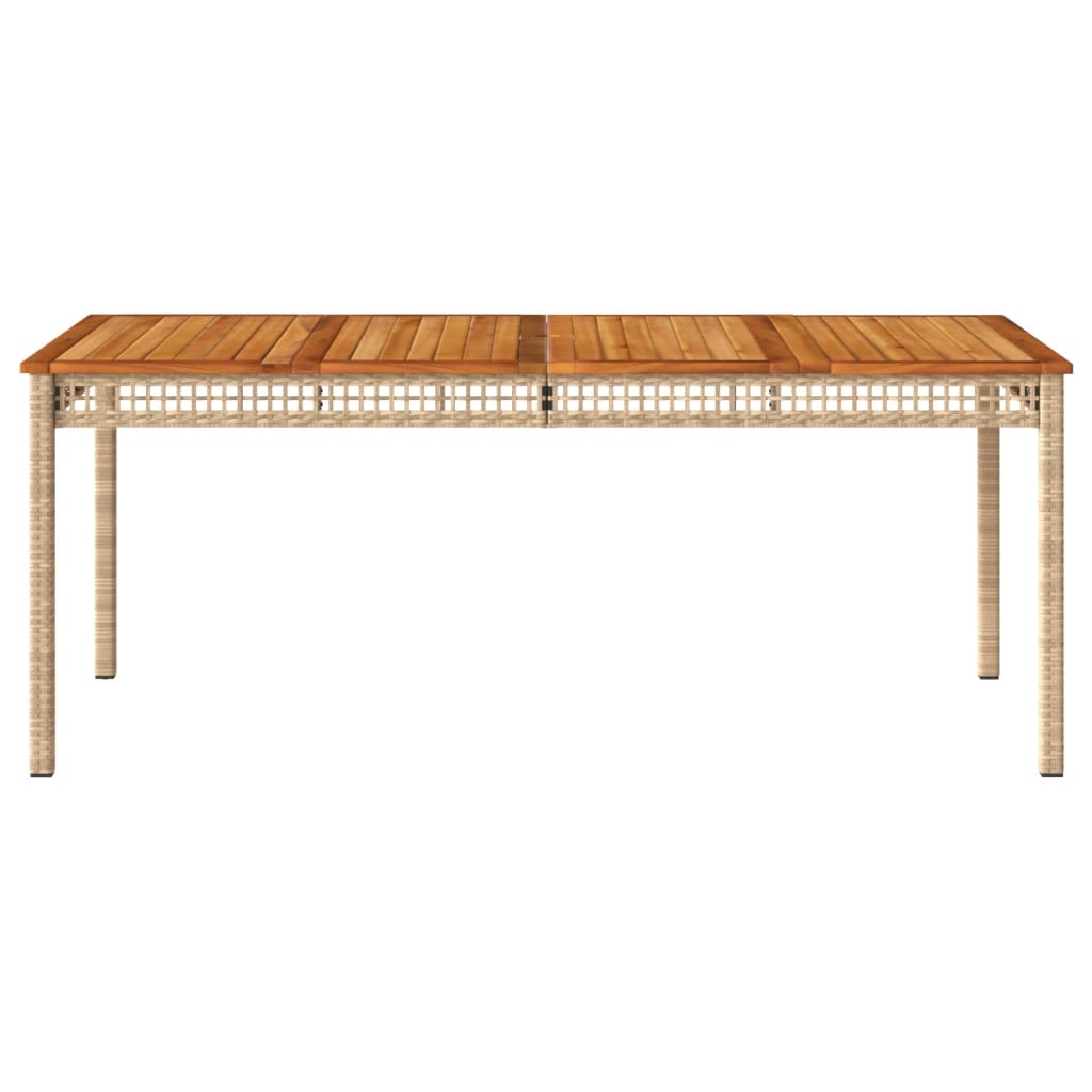 vidaXL Trädgårdsbord beige 180x90x75 cm konstrotting akaciaträ