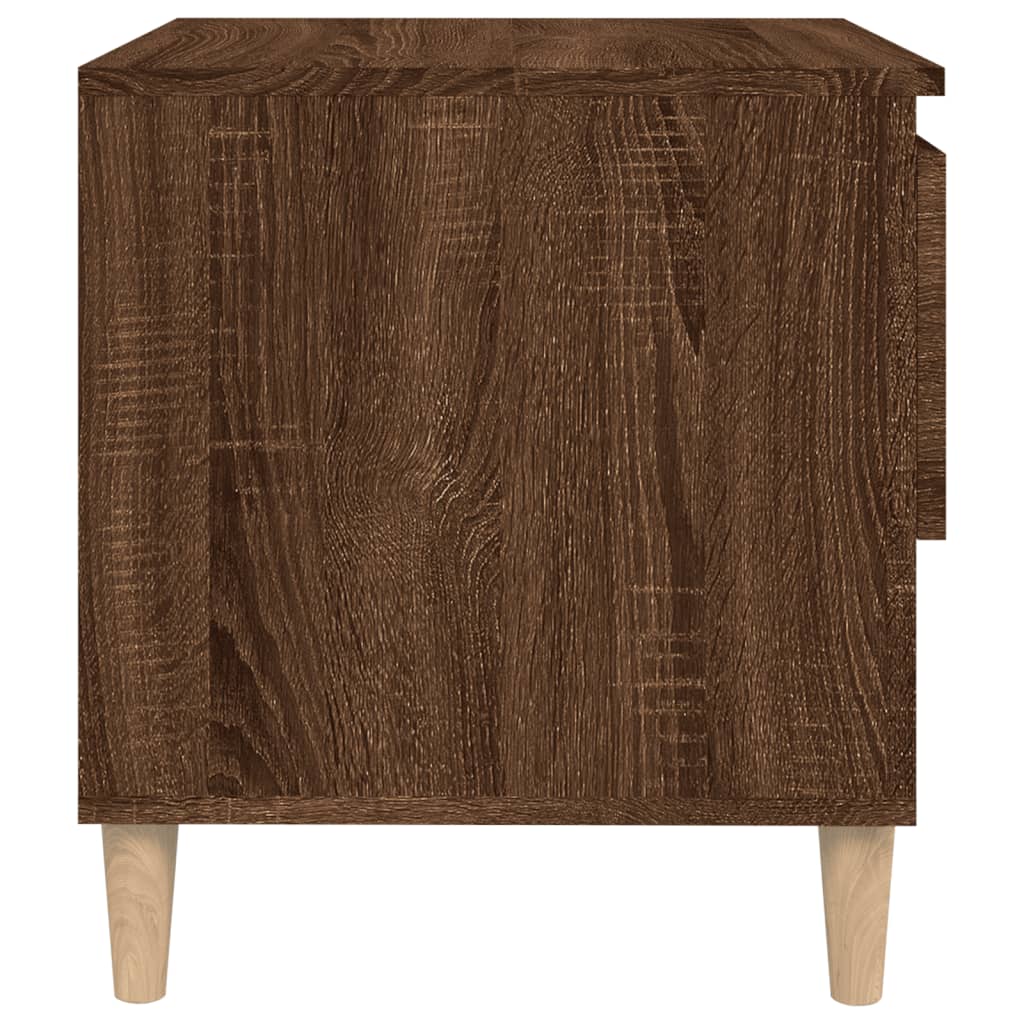 vidaXL Sängbord 2 st brun ek 50x46x50 cm konstruerat trä