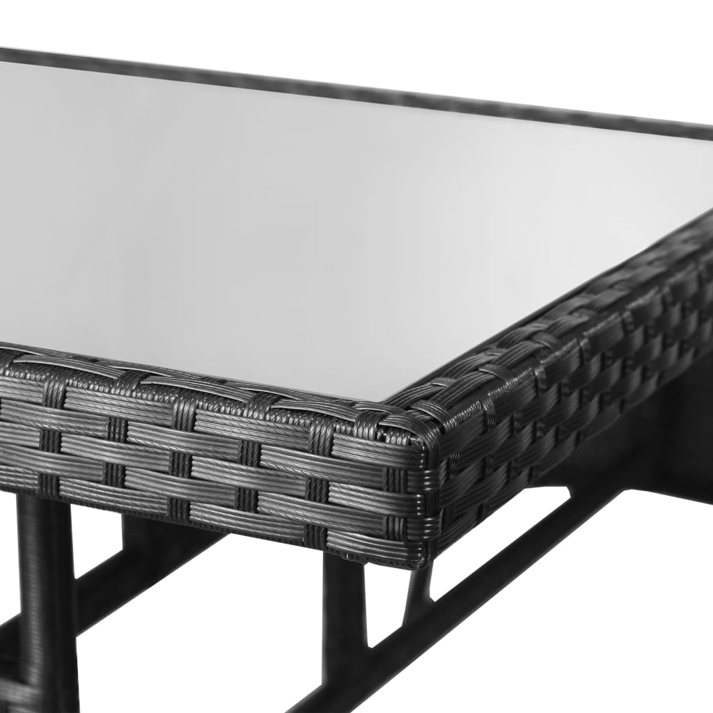 vidaXL Trädgårdsbord svart 80x80x74 cm konstrotting