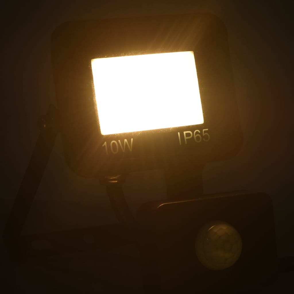 vidaXL Strålkastare med sensor 10 W LED varmvit