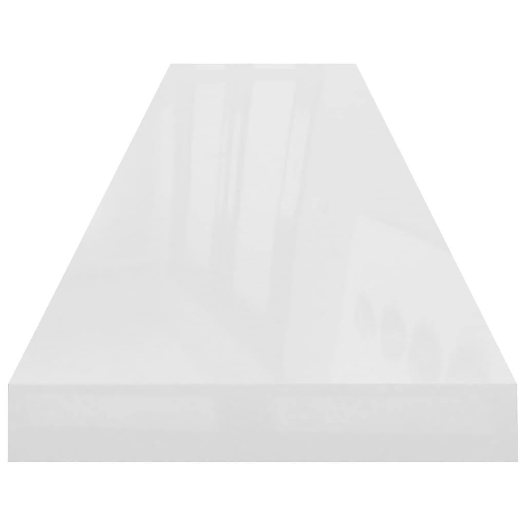 vidaXL Svävande vägghylla vit högglans 120x23,5x3,8 cm MDF