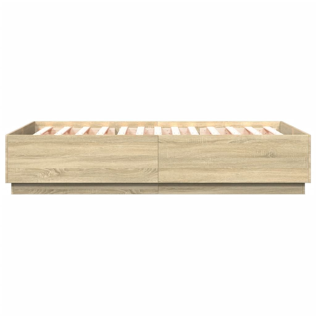 vidaXL Sängram sonoma-ek 150x200 cm konstruerad trä