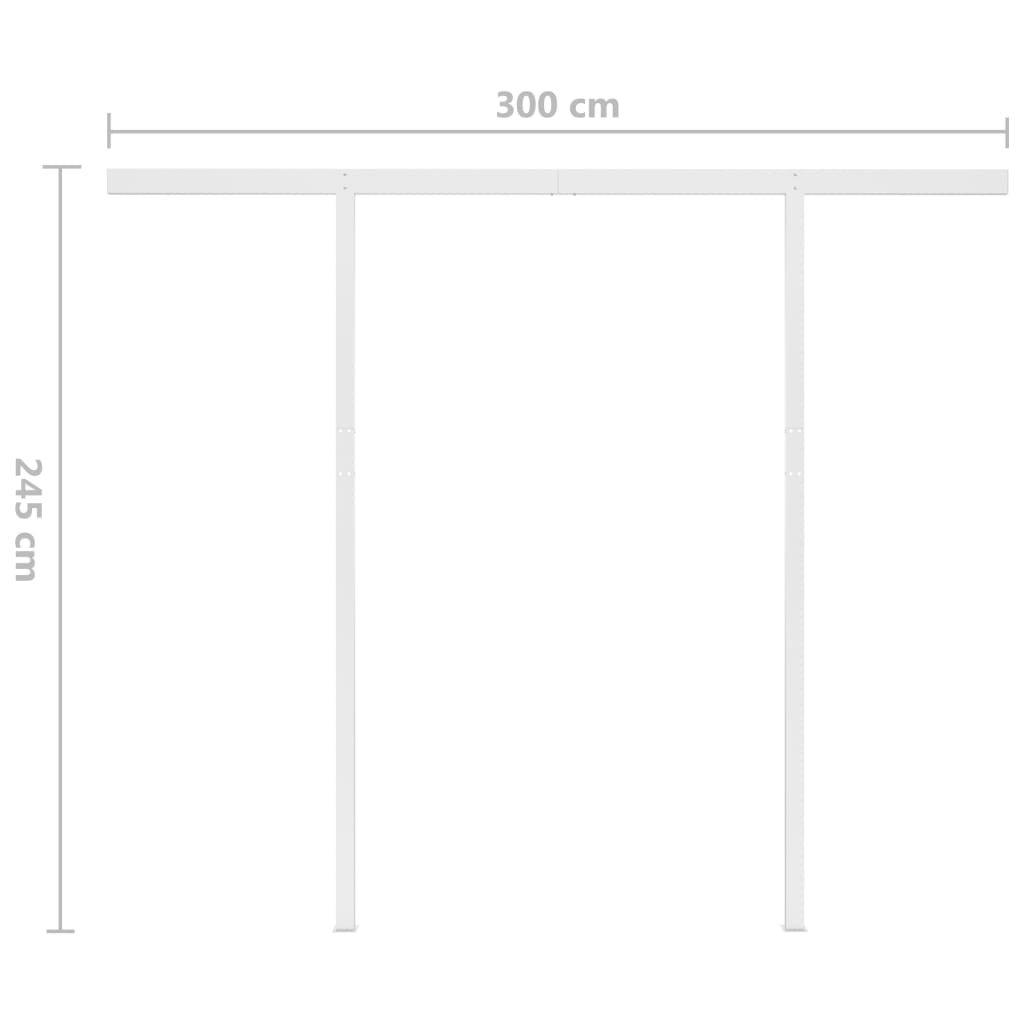 vidaXL Markis med stolpar manuellt infällbar 3,5x2,5 m gräddvit
