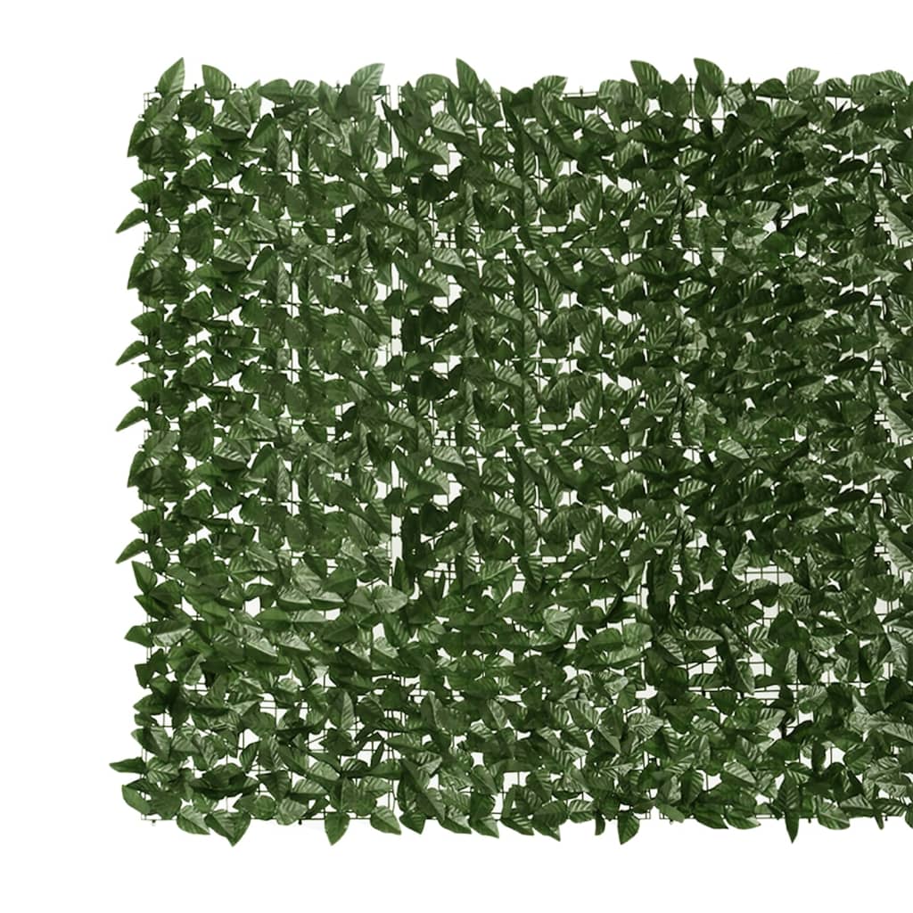 vidaXL Balkongskärm mörkgröna blad 300x150 cm