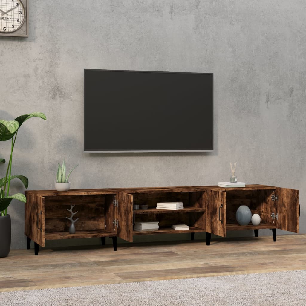 vidaXL TV-skåp rökfärgad ek 180x31,5x40 cm konstruerat trä