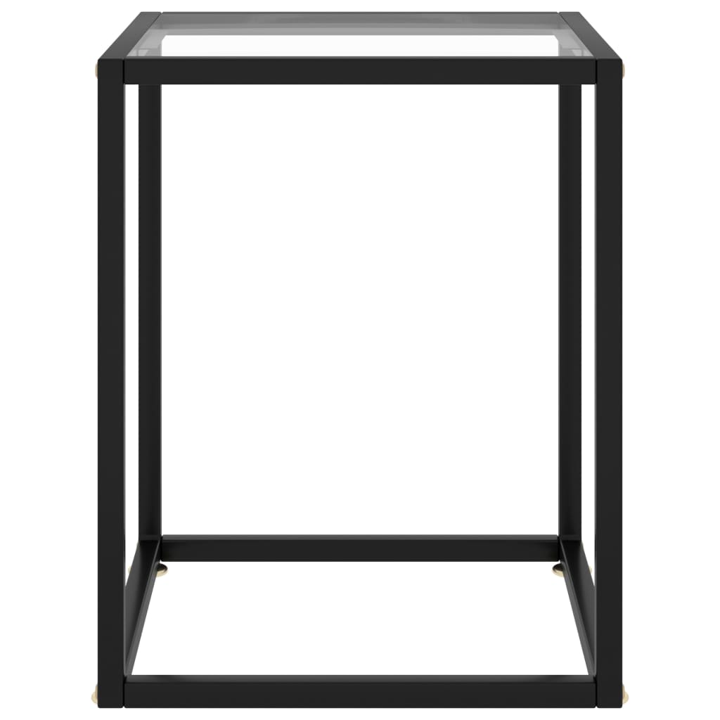 vidaXL Soffbord svart med härdat glas 40x40x50 cm