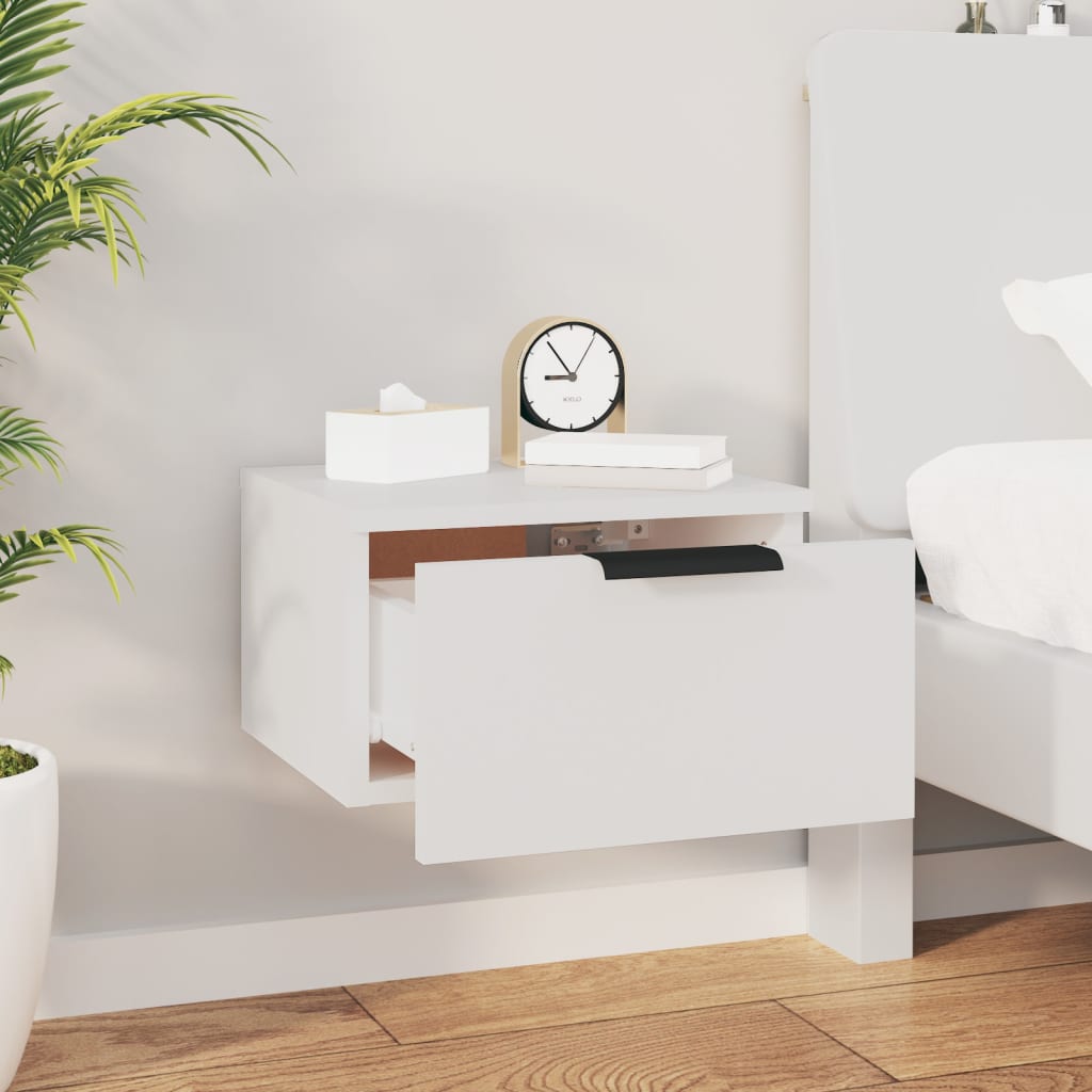 vidaXL Väggmonterade sängbord 2 st vit 34x30x20 cm