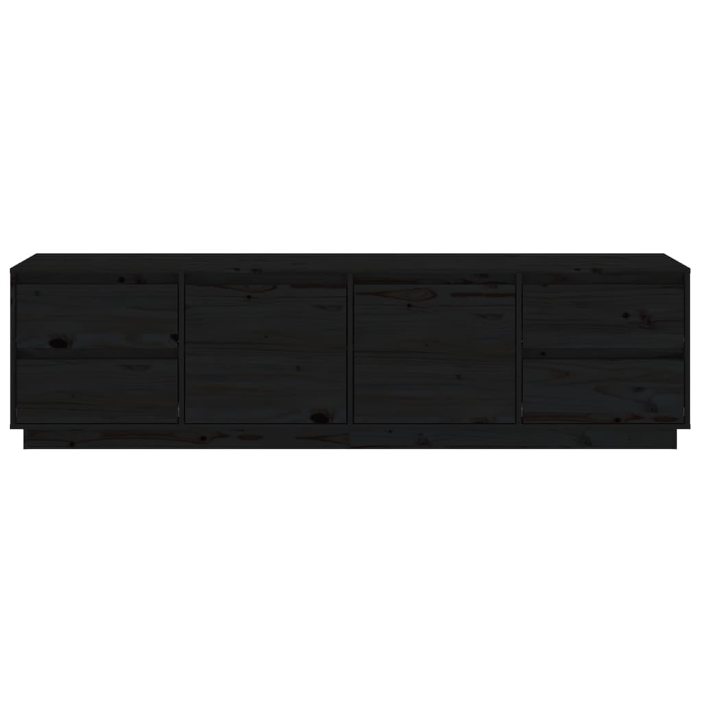 vidaXL Tv-bänk svart 176x37x47,5 cm massiv furu