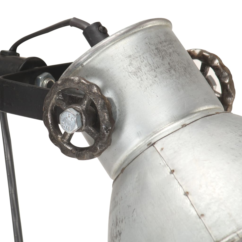 vidaXL Golvlampa med 2 lampskärmar silver E27 gjutjärn