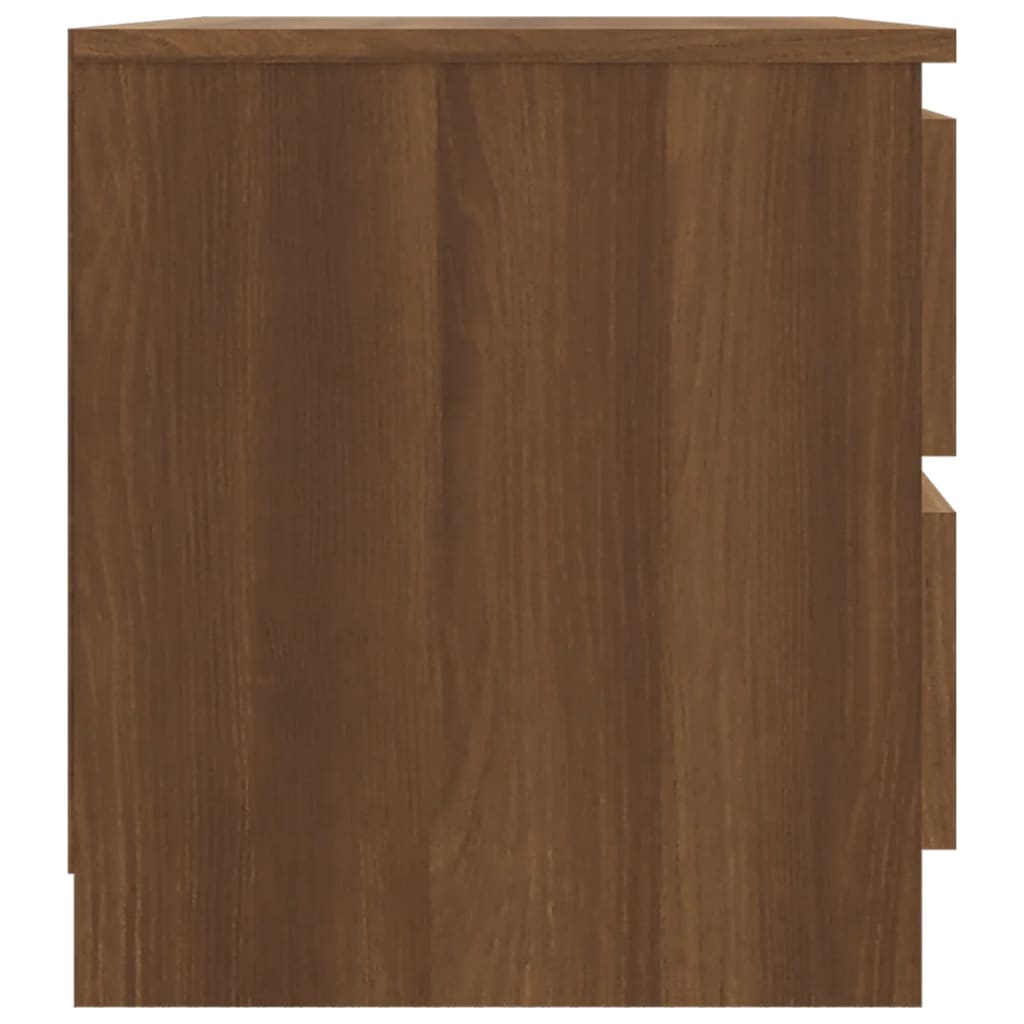 vidaXL Sängbord brun ek 50x39x43,5 cm konstruerat trä