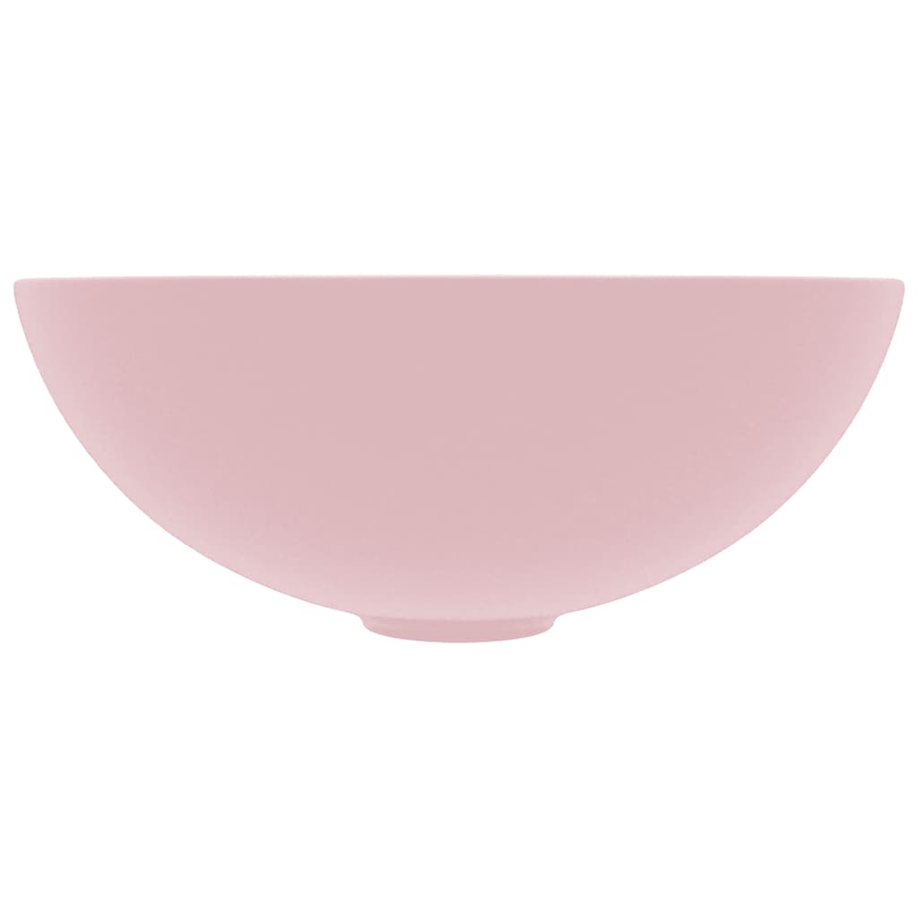 vidaXL Handfat keramik matt rosa rund