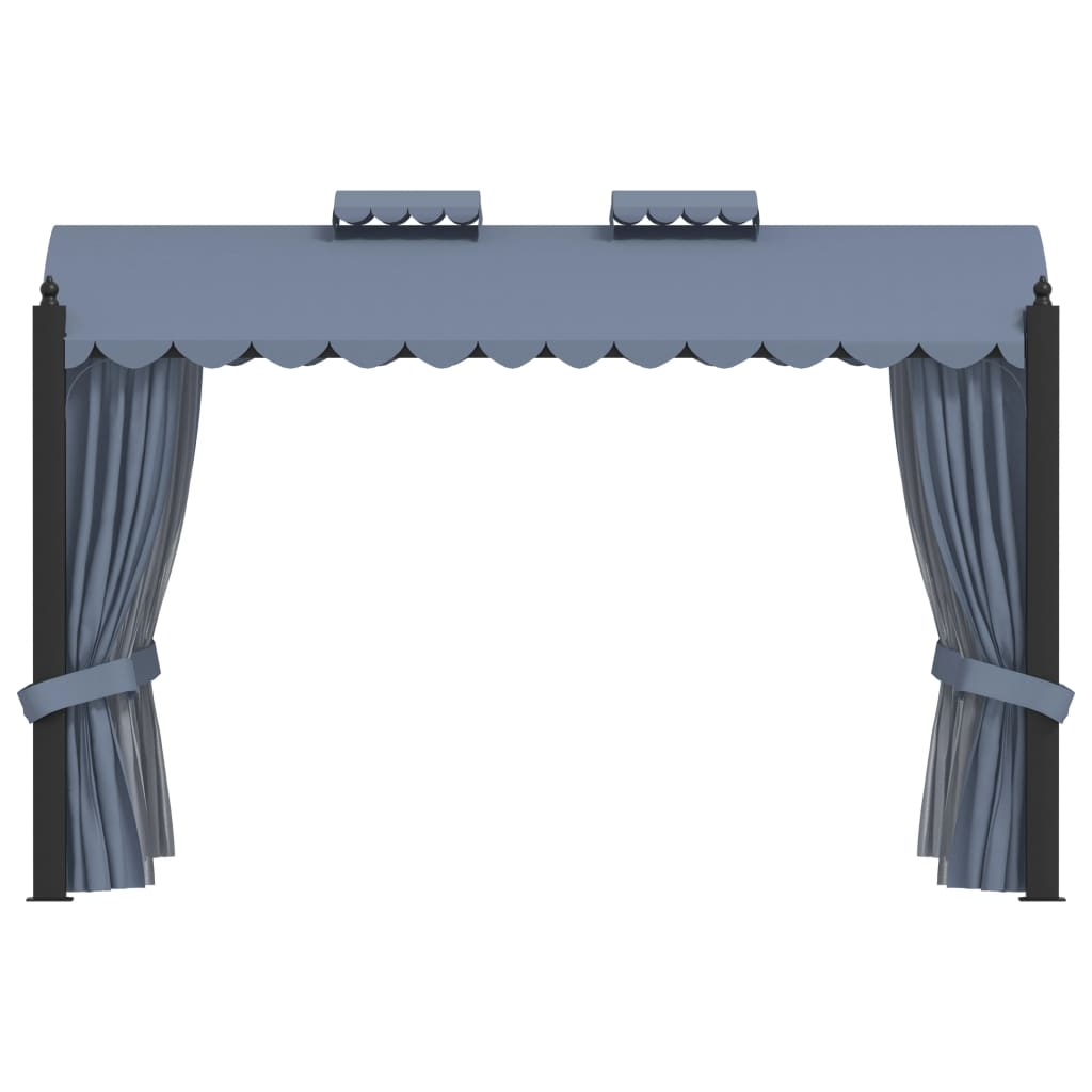 vidaXL Paviljong med draperi 3x4 m antracit stål